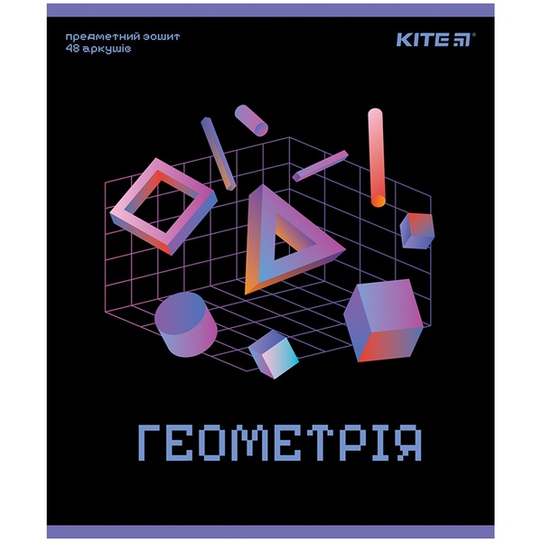 Зошит предметний Kite Neo K24-240-11, 48 аркушів, клітинка, геометрія K24-240-11 фото