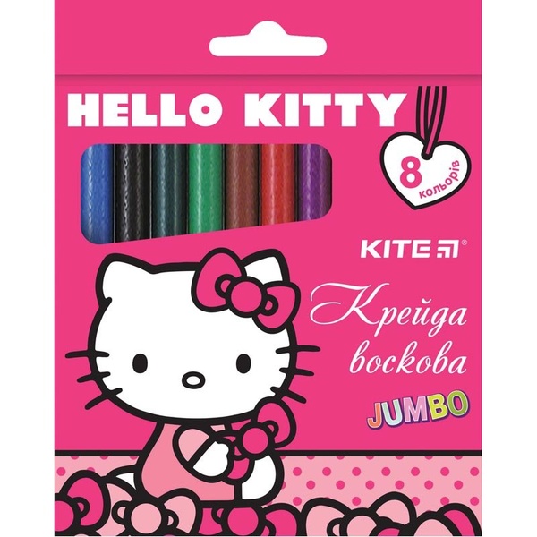 Мелки восковые Jumbo, 8 цветов Hello Kitty НК17-076 HK17-076 фото