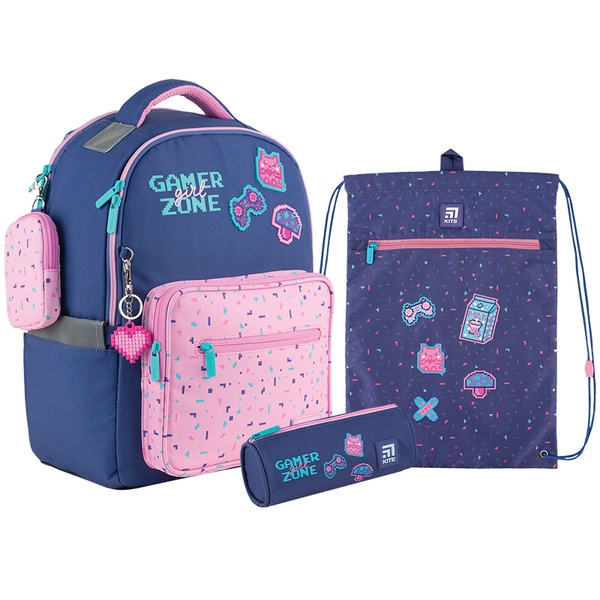 Школьный набор Kite Pixel Love SET_K24-770M-1 (рюкзак, пенал, сумка) SET_K24-770M-1 фото