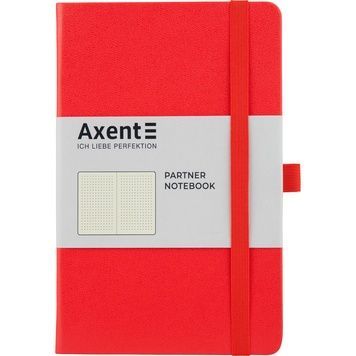 Книга записна Axent Partner 8306-05-A, A5-, 125x195 мм, 96 аркушів, крапка, тверда обкладинка, червона 8306-05-A фото