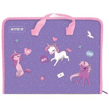 Папка-портфель на блискавці Kite Unicorn K22-202-02, 1 відділення, A4 K22-202-02 фото
