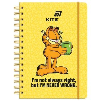 Блокнот на спіралі Kite Garfield GF26-190, A5, 80 аркушів, клітинка GF26-190 фото