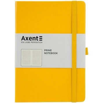 Книга записна Axent Partner Prime 8305-08-A, A5, 145x210 мм, 96 аркушів, клітинка, тверда обкладинка, жовта 8305-08-A фото