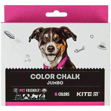 Крейда кольорова Kite Dogs Jumbo K22-073, 6 кольорів K22-073 фото