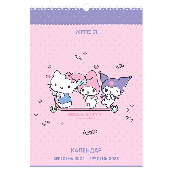 Календар-планер настінний Kite Kuromi HK24-440 на 2024-2025 р. HK24-440 фото