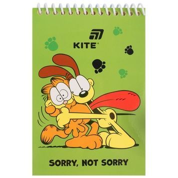 Блокнот на спіралі Kite Garfield GF26-196, А6, 48 аркушів, нелінований GF26-196 фото