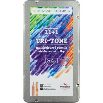 Олівці кольорові TRI-TONE 11+1, мет.кор. 3442 фото
