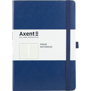 Книга записна Axent Partner Prime 8305-02-A, A5, 145x210 мм, 96 аркушів, клітинка, тверда обкладинка, темно-синя 8305-02-A фото