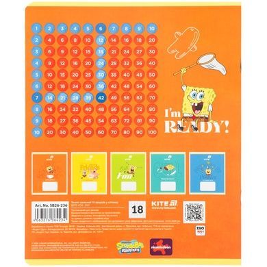 Тетрадь школьная Kite Sponge Bob SB26-236, 18 листов, клетка SB26-236 фото