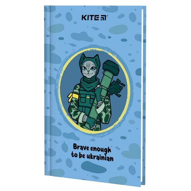 Книга записная Kite Хоробрий кіт K22-199-6, твердая обложка, А6, 80 листов, клетка K22-199-6 фото