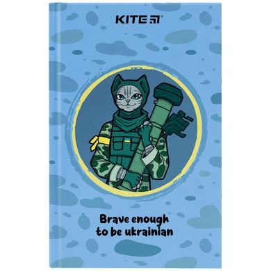 Книга записна Kite Хоробрий кіт K22-199-6, тверда обкладинка, А6, 80 аркушів, клітинка K22-199-6 фото