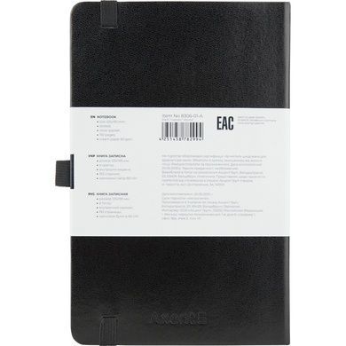 Книга записна Axent Partner 8306-01-A, A5-, 125x195 мм, 96 аркушів, крапка, тверда обкладинка, чорна 8306-01-A фото
