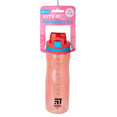 Пляшечка для води Kite K23-395-1, 650 мл, рожева K23-395-1 фото