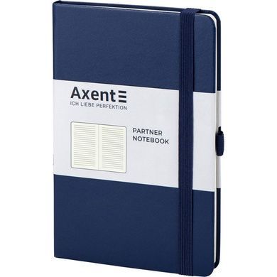 Книга записна Axent Partner 8308-02-A, A5-, 125x195 мм, 96 аркушів, лінія, тверда обкладинка, темно-синя 8308-02-A фото