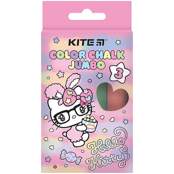 Крейда кольорова Kite Jumbo Hello Kitty HK24-077, 3 кольори HK24-077 фото