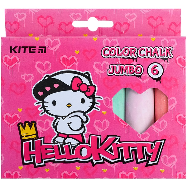 Крейда кольорова Kite Jumbo Hello Kitty HK21-073, 6 кольорів HK21-073 фото