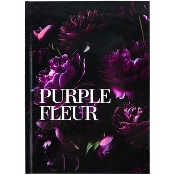 Книга записна тверда обкл. А5, 96 арк., кліт., Purple fleur 8459-2-A фото