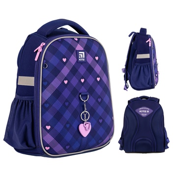 Рюкзак шкільний каркасний Kite Education Check and Hearts K24-555S-1 K24-555S-1 фото