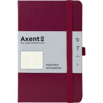 Книга записна Axent Partner 8201-46-A, A5-, 125x195 мм, 96 аркушів, клітинка, тверда обкладинка, винна 8201-46-A фото
