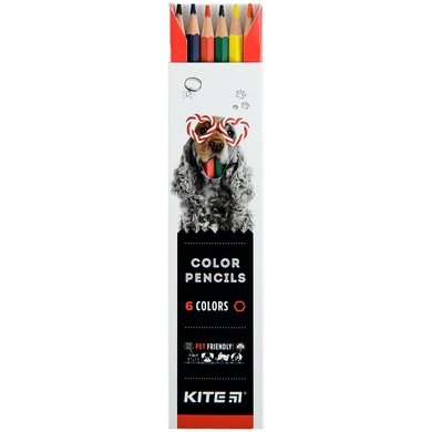 Олівці кольорові Kite Dogs K22-050-1, 6 кольорів K22-050-1 фото