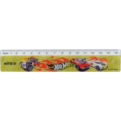 Лінійка пластикова Kite Hot Wheels HW22-090, 15 см HW22-090 фото