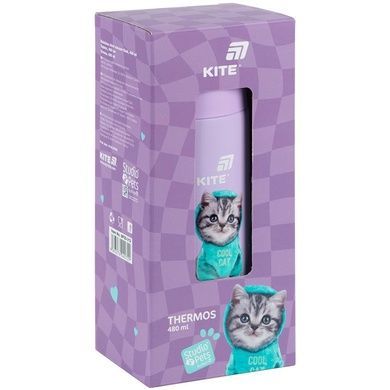 Термос Kite Studio Pets SP25-312, 480 мл, фіолетовий SP25-312 фото