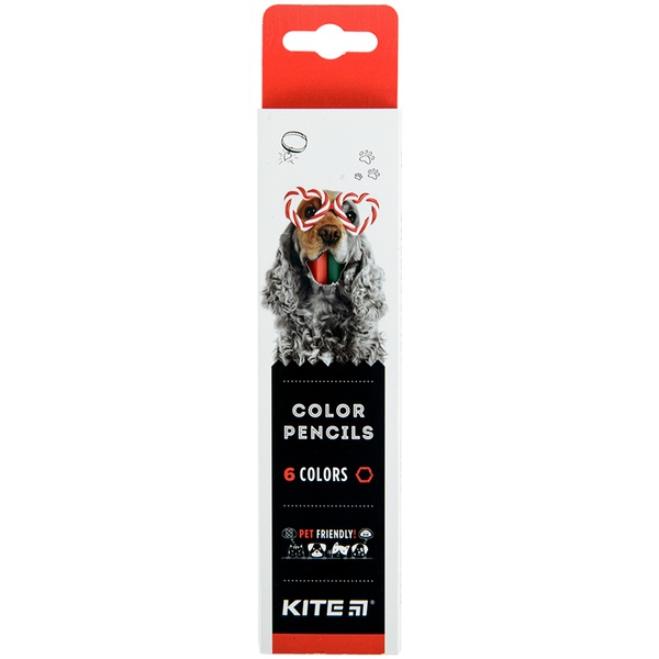 Карандаши цветные Kite Dogs K22-050-1, 6 цветов K22-050-1 фото