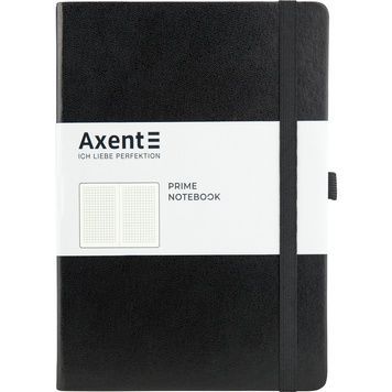 Книга записна Axent Partner Prime 8305-01-A, A5, 145x210 мм, 96 аркушів, клітинка, тверда обкладинка, чорна 8305-01-A фото