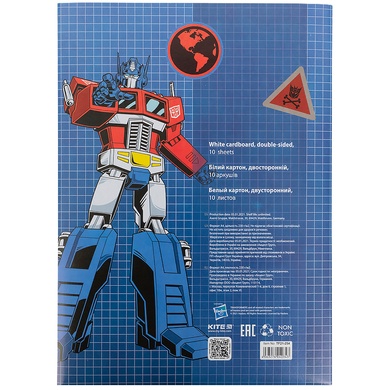 Картон белый Kite Transformers TF21-254, А4, 10 листов, папка TF21-254 фото