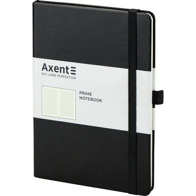 Книга записна Axent Partner Prime 8305-01-A, A5, 145x210 мм, 96 аркушів, клітинка, тверда обкладинка, чорна 8305-01-A фото
