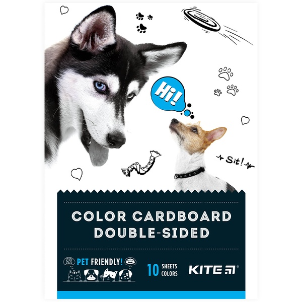 Картон кольоровий двосторонній Kite Dogs K22-289, А5 K22-289 фото