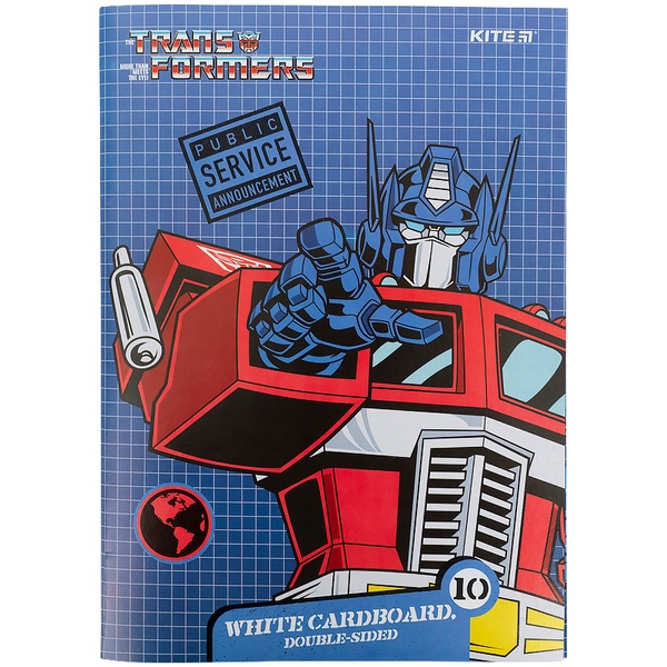 Картон білий Kite Transformers TF21-254, А4, 10 аркушів, папка TF21-254 фото
