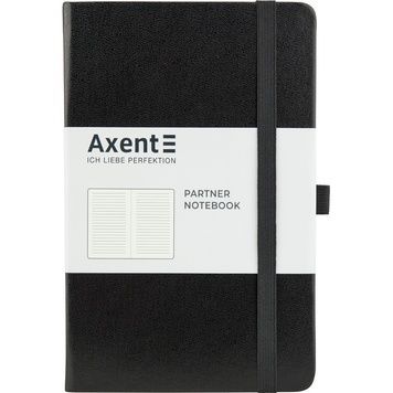 Книга записна Axent Partner 8308-01-A, A5-, 125x195 мм, 96 аркушів, лінія, тверда обкладинка, чорна 8308-01-A фото
