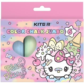 Крейда кольорова Kite Jumbo Hello Kitty HK24-073, 6 кольорів HK24-073 фото