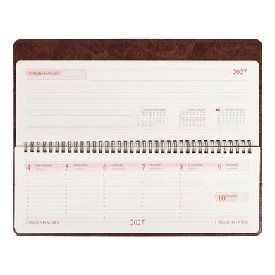 Планинг настольный Leo Planner Status 34х13 см датированный 2027 коричневый 128 страниц 252763 фото