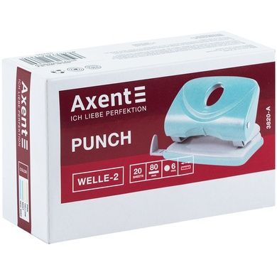 Дырокол для бумаги Axent Welle-2 3820-09-A, пластиковый, 20 листов, Pastelini, неомятный 3820-09-a фото