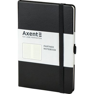 Книга записна Axent Partner 8308-01-A, A5-, 125x195 мм, 96 аркушів, лінія, тверда обкладинка, чорна 8308-01-A фото