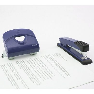 Діркопробивач для паперу Axent Exact-2 3930-02-A, металевий, 30 аркушів, синій 3930-02-A фото