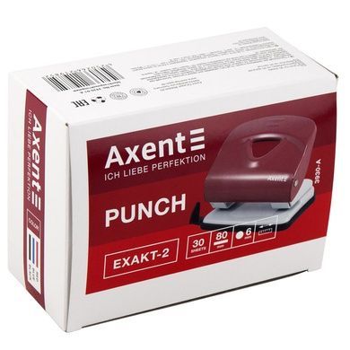 Діркопробивач для паперу Axent Exact-2 3930-02-A, металевий, 30 аркушів, синій 3930-02-A фото
