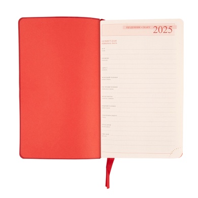 Ежедневник 12х20cм Leo Planner датированный 2025 Glory красный 352 стр 252510 фото