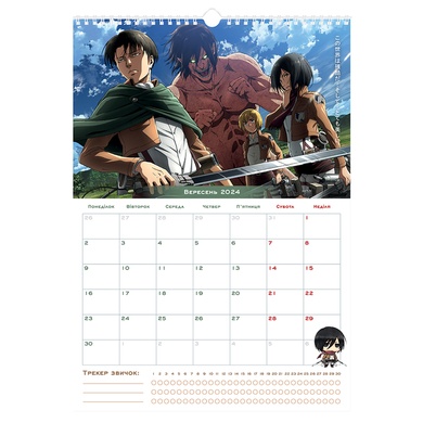 Календарь-планер настенный Kite Attack on Titan AT24-440 на 2024-2025 г. AT24-440 фото