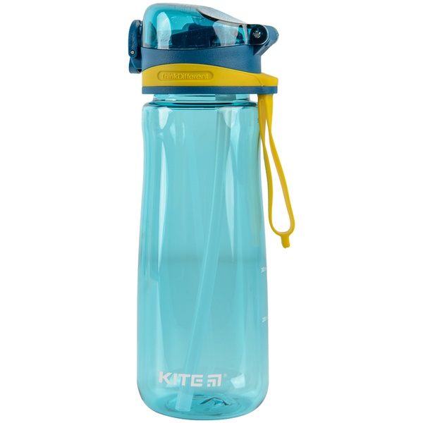 Пляшечка для води з трубочкою Kite K22-419-03, 600 мл, зелена K22-419-03 фото