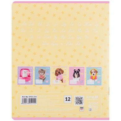 Зошит шкільний Kite Studio Pets SP25-234, 12 аркушів, лінія SP25-234 фото