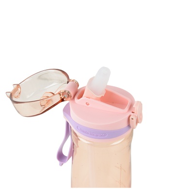 Бутылочка для воды с трубочкой Kite K22-419-01, 600 мл, розовая K22-419-01 фото