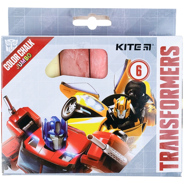 Крейда кольорова Kite Jumbo Transformers TF21-073, 6 кольорів TF21-073 фото