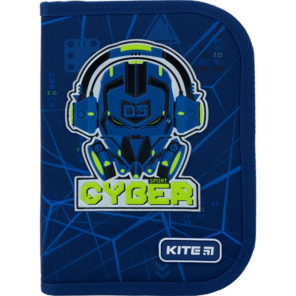 Пенал с наполнением Kite Cyber K22-622H-8, 1 отделение, 2 отворота K22-622H-8 фото