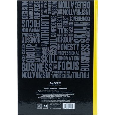 Книга записна Axent Colors 8421-06-A, А4, 80 аркушів, клітинка, жовта 8421-06-A фото