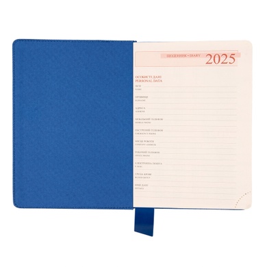 Ежедневник 12х20cм Leo Planner датированный 2025 Identico синий 352 стр 252512 фото