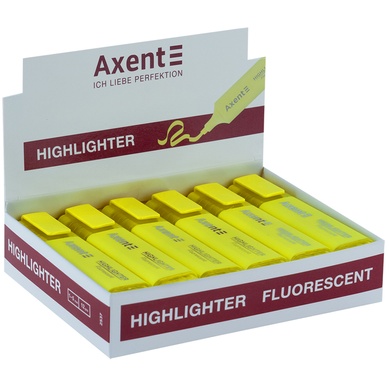 Маркер Axent Highlighter 2537-08-A, 1-5 мм, клиноподібний, жовтий 2537-08-A фото