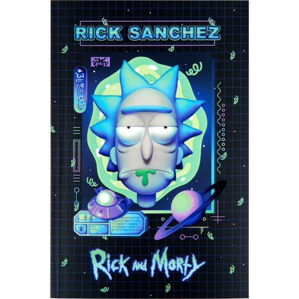 Блокнот Kite Rick and Morty RM23-193-1, термобиндер, А5, 64 листа, нелинованный RM23-193-1 фото